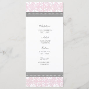 Menú boda Damasco gris rosado