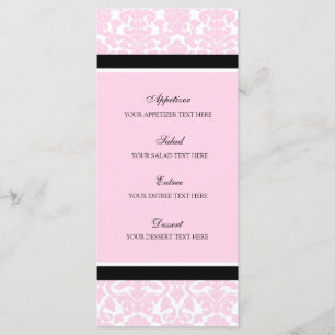 Menú boda Damasco negro rosado