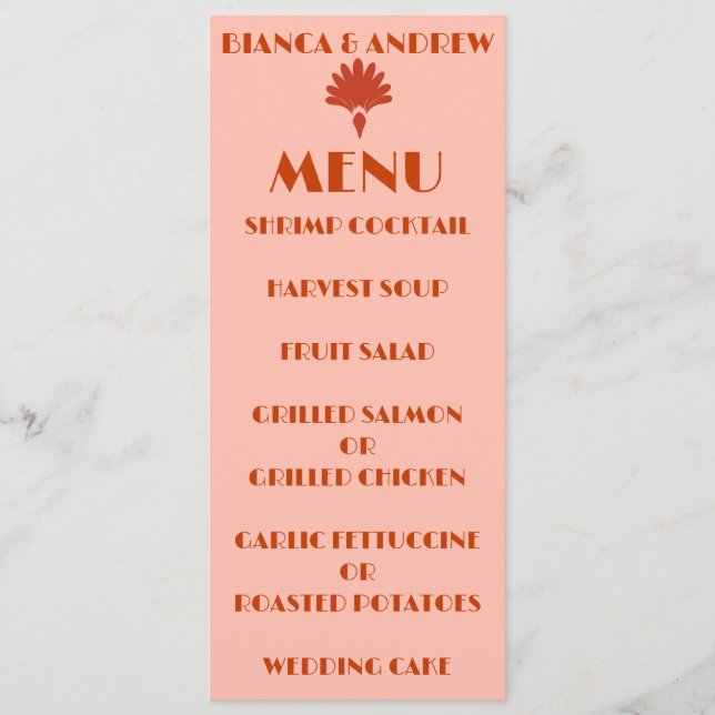 Menú Boda de 2000 ruidosos y calientes rojos (Anverso)