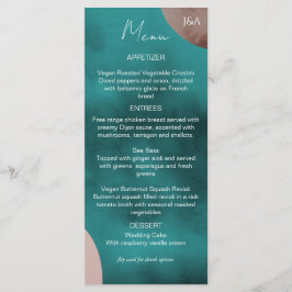 Menú Boda de acuarela abstracta