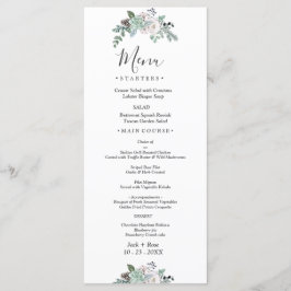 Menú Boda de acuarela de invierno
