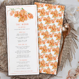 Menú Boda de acuarela del albaricoque naranja Bougainvi