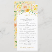 Boda de acuarela floral amarilla de mantequilla ro