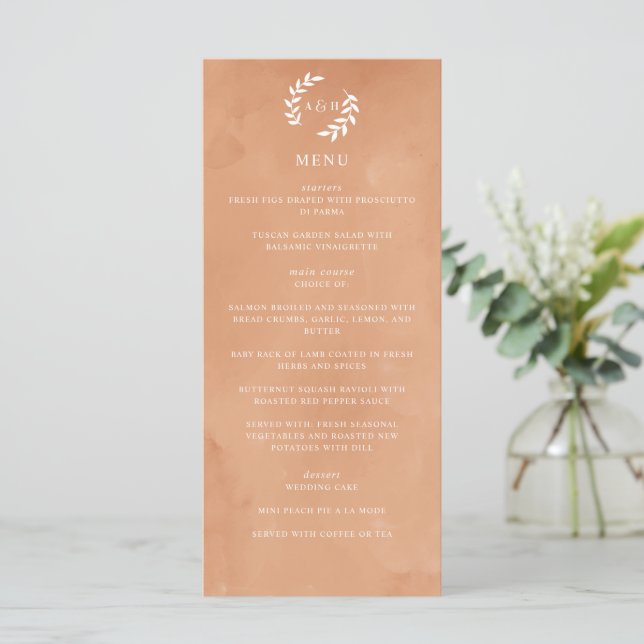 Menú Boda de acuarela rusa (Anverso de pie)