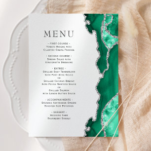 Menú Boda de Agante de Plata Verde Seafoam