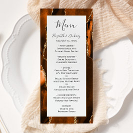 Menú Boda de Ágata Dorada Naranja Quemada