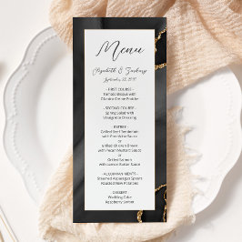 Menú Boda de Ágata Dorada Negra Moderna