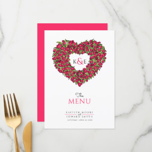 Menú boda de analgésicos de tulipanes rojos