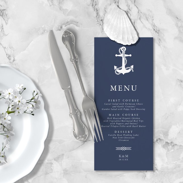 Menú Boda de anclaje de onda azul Wht/Navy ID836 (Subido por el creador)