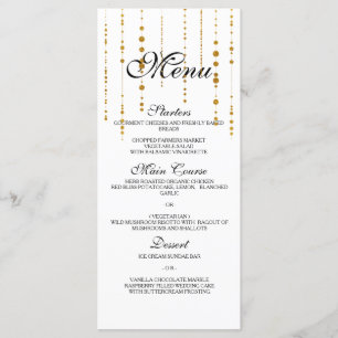 Menú Boda de ángulo dorado