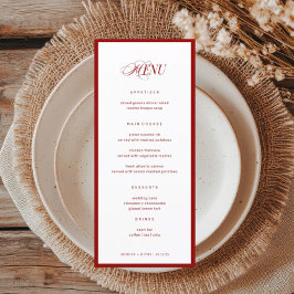 Menú Boda de Apetito Bon Rojo Clásico Elegante