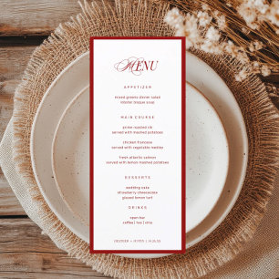 Menú Boda de Apetito Bon Rojo Clásico Elegante