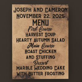 Menú Boda de arbustos de nuez marrón