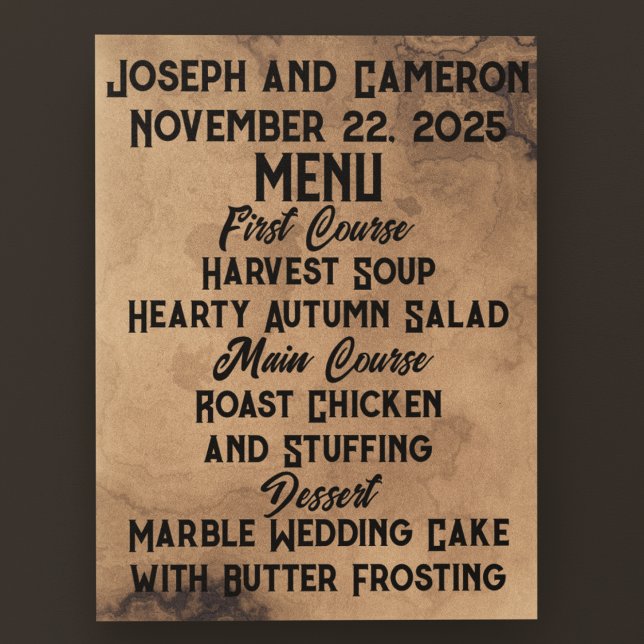 Menú Boda de arbustos de nuez marrón (Subido por el creador)