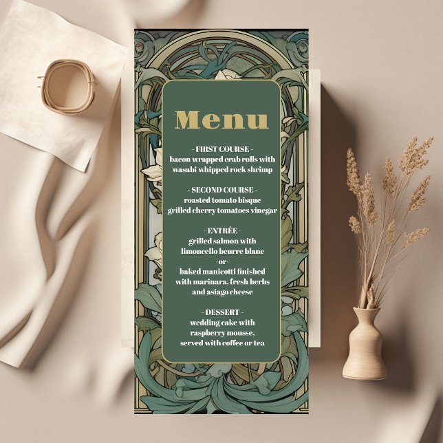 Menú Boda de Art Nouveau floral vintage (Subido por el creador)