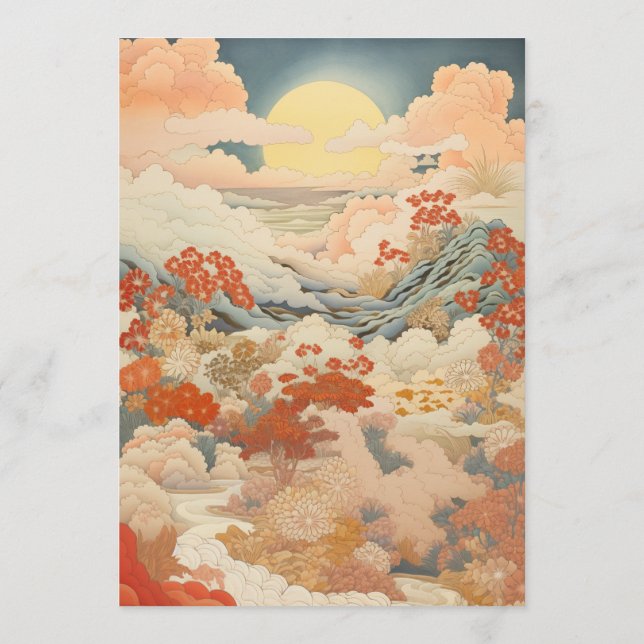 Menú boda de arte japonés de época (Reverso)