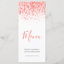 Menú boda de arte moderno con coral vivo