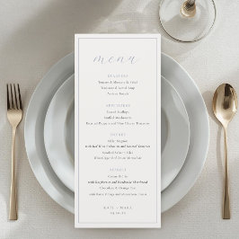 Menú Boda de Azul Polvoriento Suave