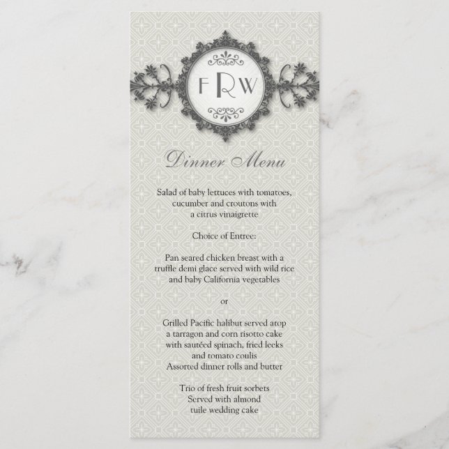 Menú Boda de banda Art Deco (Anverso)