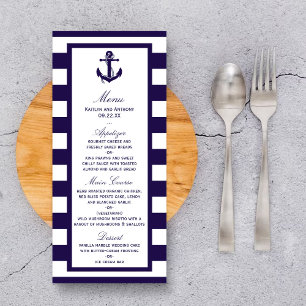 Menú Boda de banda de la marina de anclaje náutico