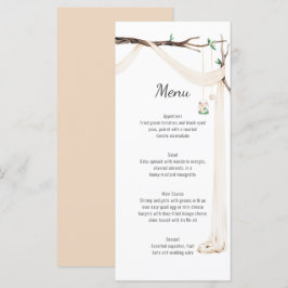 Menú Boda de bifurcación de árbol de bebidas beige
