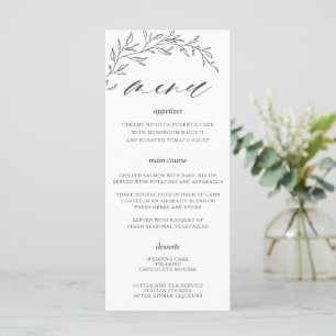 Menú Boda de bifurcación de hojas de laurel de lín
