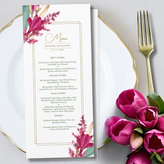 Menú Boda de Blogger de Borgoña y Oro (Subido por el creador)