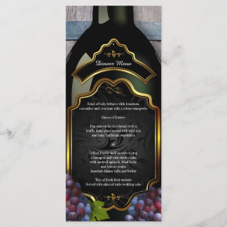 Menú Boda de bodega de viñedos de estilo rústico