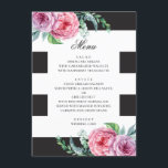 Menú Boda de boho blanco y negro. Floral color de agua<br><div class="desc">Menú boda de boho blanco y negro con flores color de agua rosada. Adecuado para cumpleaños,  aniversario y cualquier otro fiesta. Por favor,  contáctame si necesitas artículos adicionales.</div>