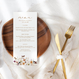 Menú Boda de borde de flores silvestres otoño
