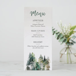 Menú Boda de bosque rústico