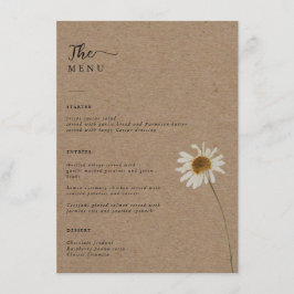 Menú Boda de Budget Rustic Dried Sunflower Kraft