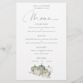 Menú Boda de calabazas de sabios para caídas de fl