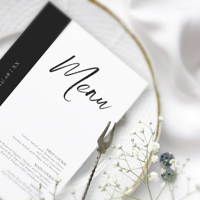Menú Boda de caligrafía de amor B&W ID940 (Subido por el creador)