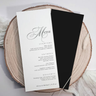 Menú Boda de Caligrafía de Lujo Elegante
