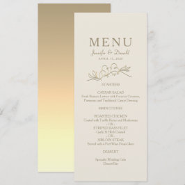 Menú Boda de caligrafía en oro