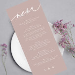 Menú Boda de caligrafía simple y elegante<br><div class="desc">menú delgado para coincidir con la colección *si desea más opciones de papel este diseño se puede transferir a un programa delgado *o para más ayuda póngase en contacto conmigo</div>