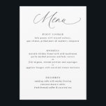Menú Boda de caligrafía suave simple y elegante<br><div class="desc">Menú de bodas sencillo y elegante: el suave y romántico menú boda incluye caligrafía elegante y fuentes.</div>