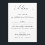 Menú Boda de caligrafía suave simple y elegante<br><div class="desc">Menú de bodas sencillo y elegante: el suave y romántico menú boda incluye caligrafía elegante y fuentes.</div>