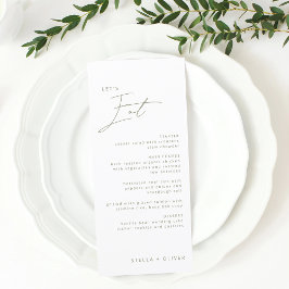 Menú Boda de caligrafía verde sage moderna