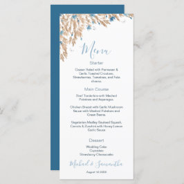 Menú Boda de campos de campo azul en polvo