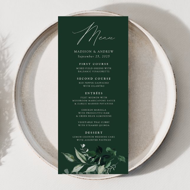 Menú Boda de Cena con Abundante Verdor (Subido por el creador)