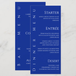 Menú boda de cena y bar - Azul y blanco