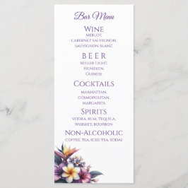 Menú boda de cena y bar - Floral tropical