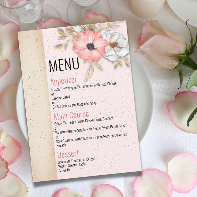 Menú Boda de cinta floral Suite de 4,5" x 6,25" (Subido por el creador)