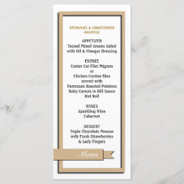 Menú Boda de cinta marrón claro / programa