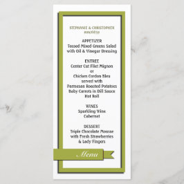 Menú Boda de cinta verde oliva / programa