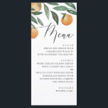 Menú Boda de cítricos acuarela. Naranja floral de veran<br><div class="desc">Menú boda de cítricos acuarelas.</div>