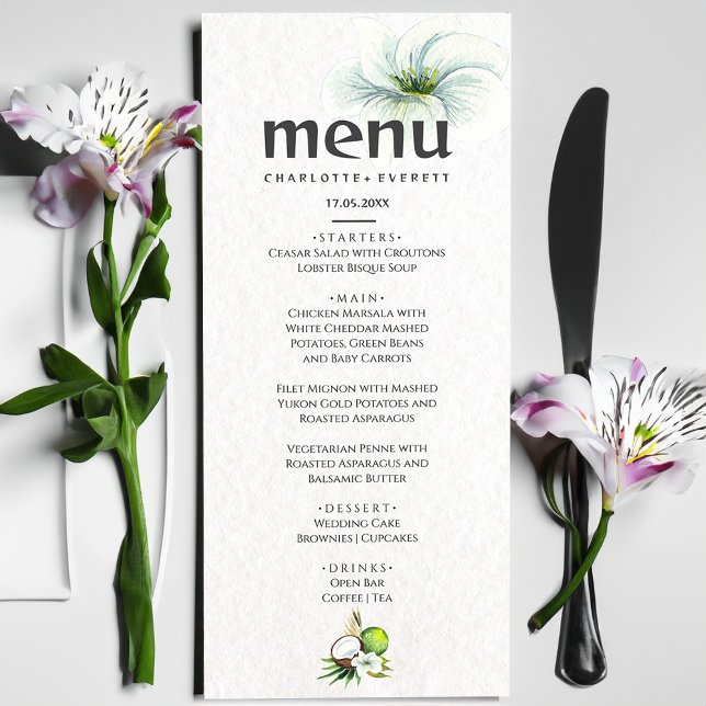 Menú boda de coco tropical hawaiano (Subido por el creador)