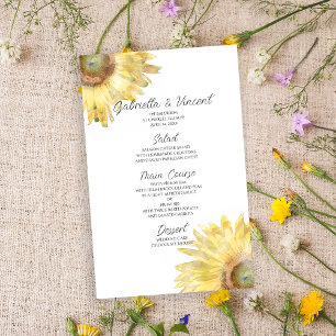 Menú Boda de color amarillo girasol